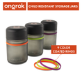 Laad de afbeelding in de Gallery-viewer, Ongrok Child Resistant Glass Storage Jar, 3 pack x 180ml each
