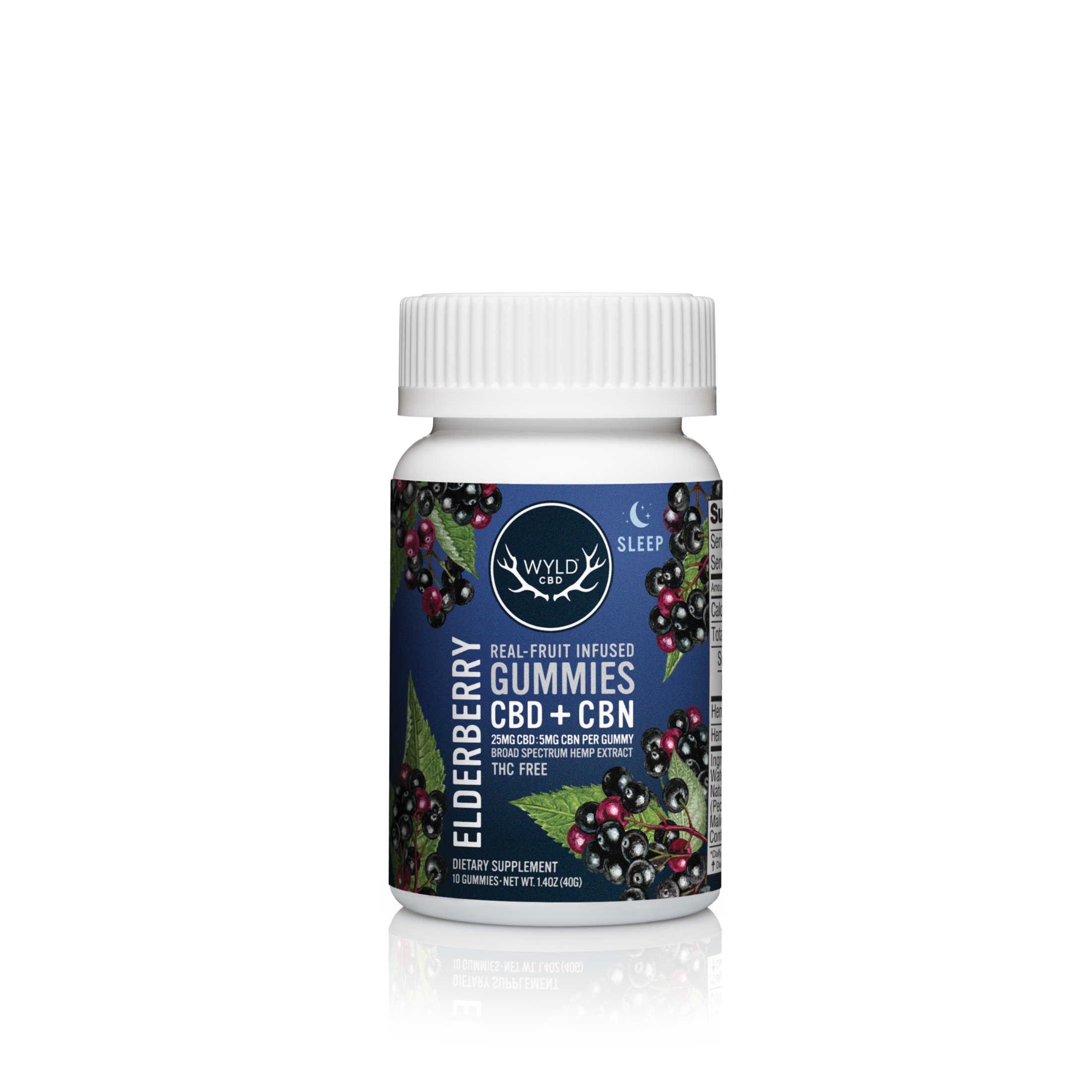 WYLD CBD Real Fruit Infused CBD + CBN Sleep Elderberry Gummies