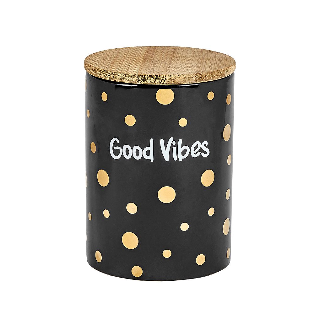 Good Vibes Black Stash Jar