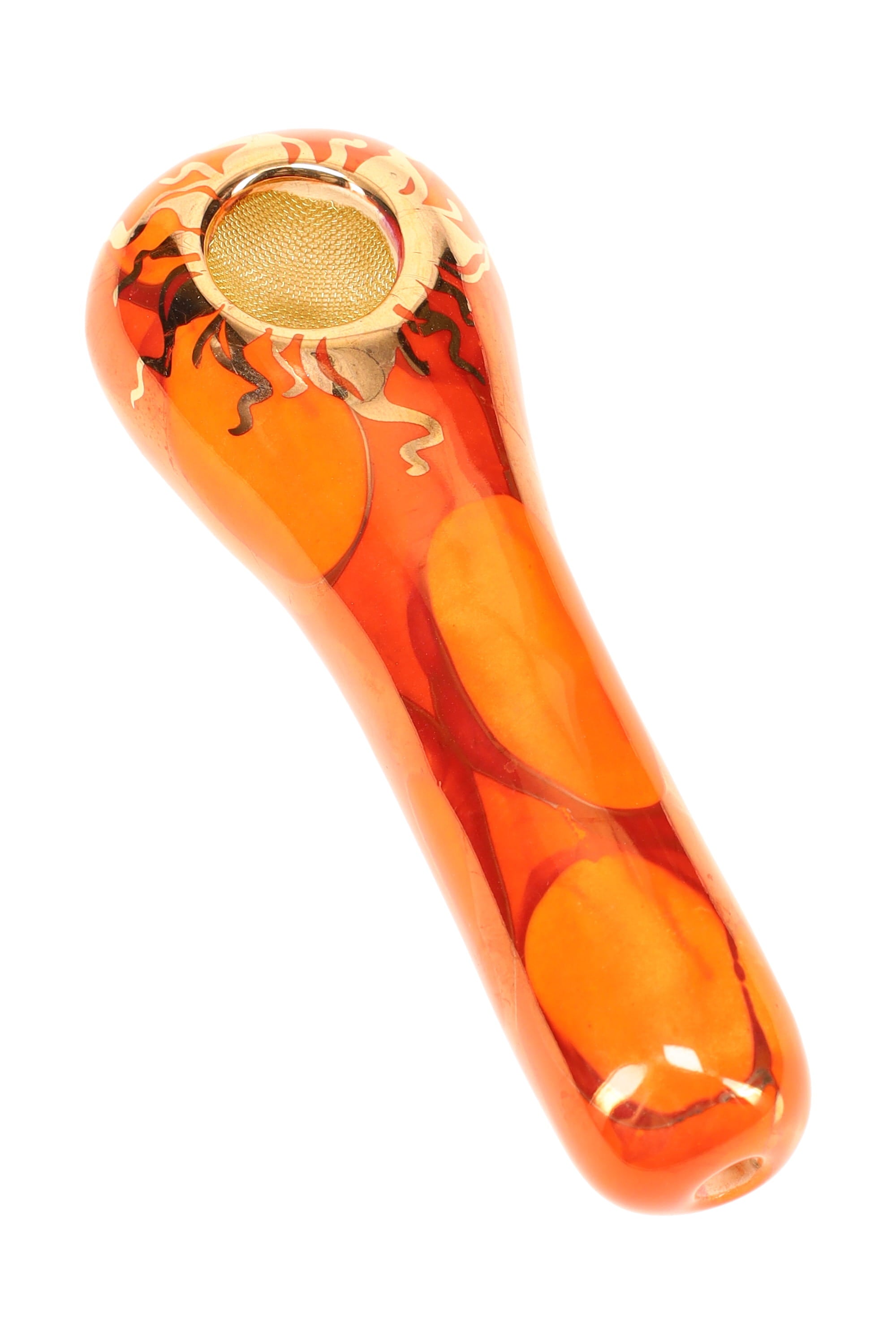 Ancient Creations Ceramics Spoon Hand Pipe – Brass Screen – Made in USA