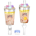 Load image into Gallery viewer, Dabtized Bottoms Up Shot Glass 2 In 1 Honey Straw - 4" / 10mm F / Asst Designs
