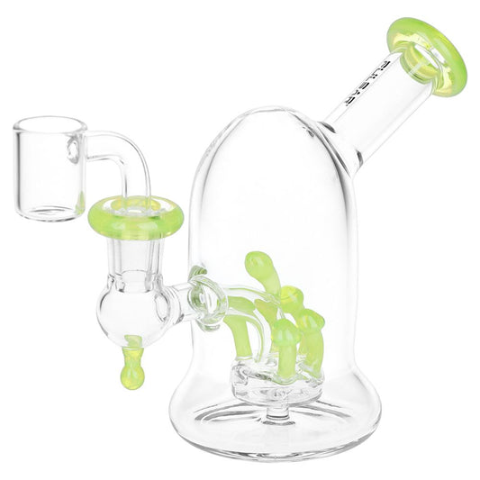 Pulsar Bioluminescence Shroom Perc Mini Glass Dab Rig - 5"