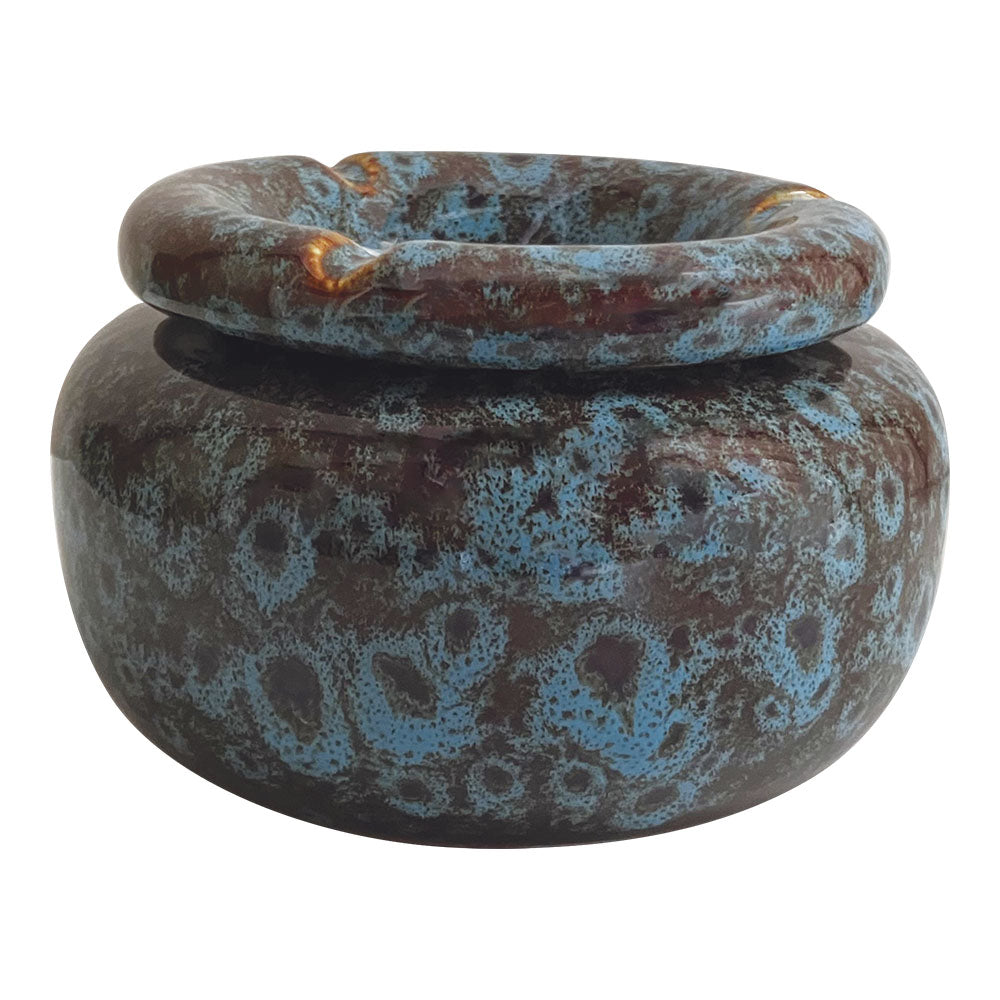 Fujima Moroccan Ceramic Ashtray - Reactive Blue / 5"