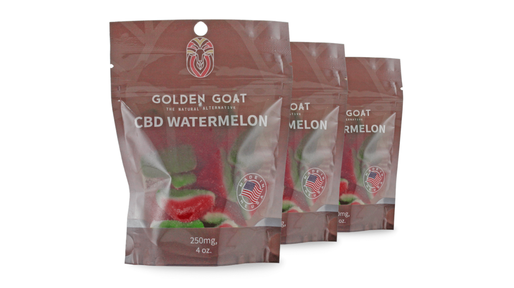 Potent CBD Infused 250MG Gummy Packs Bundles from Golden Goat