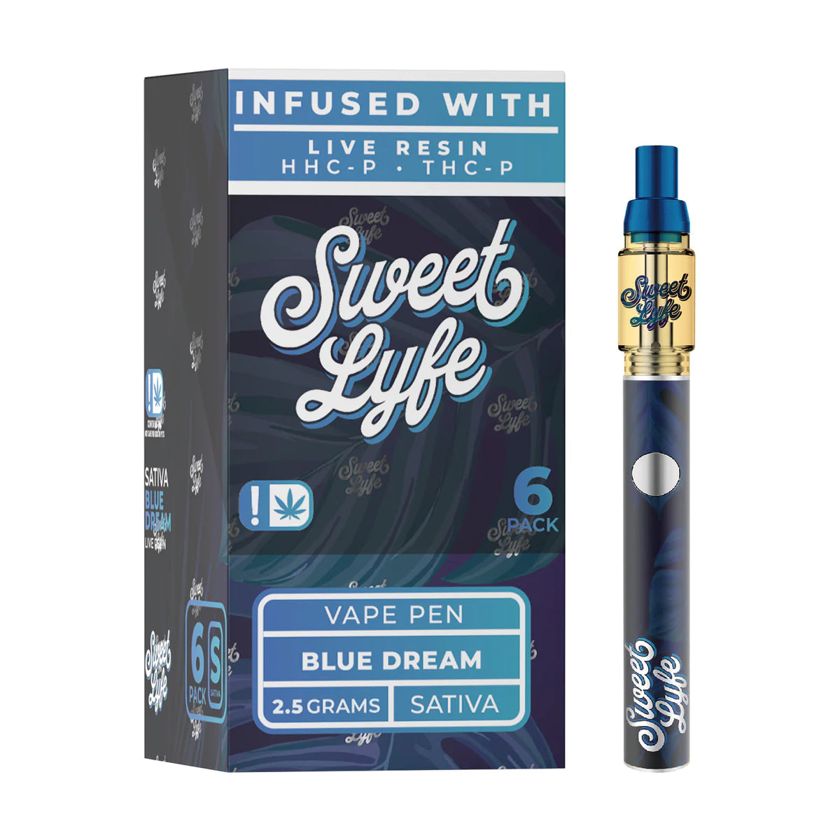 Sweet Life 2.5ml Disposable Vape Pen Infused with Live Resin HHC-P+THC-P - Blue Dream - Sativa