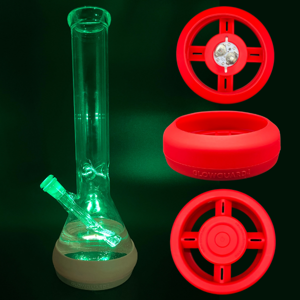 Bong Base Bumper USB Rechargeable 4.25in-6in Bases Silicone Fits Variety of Shapes