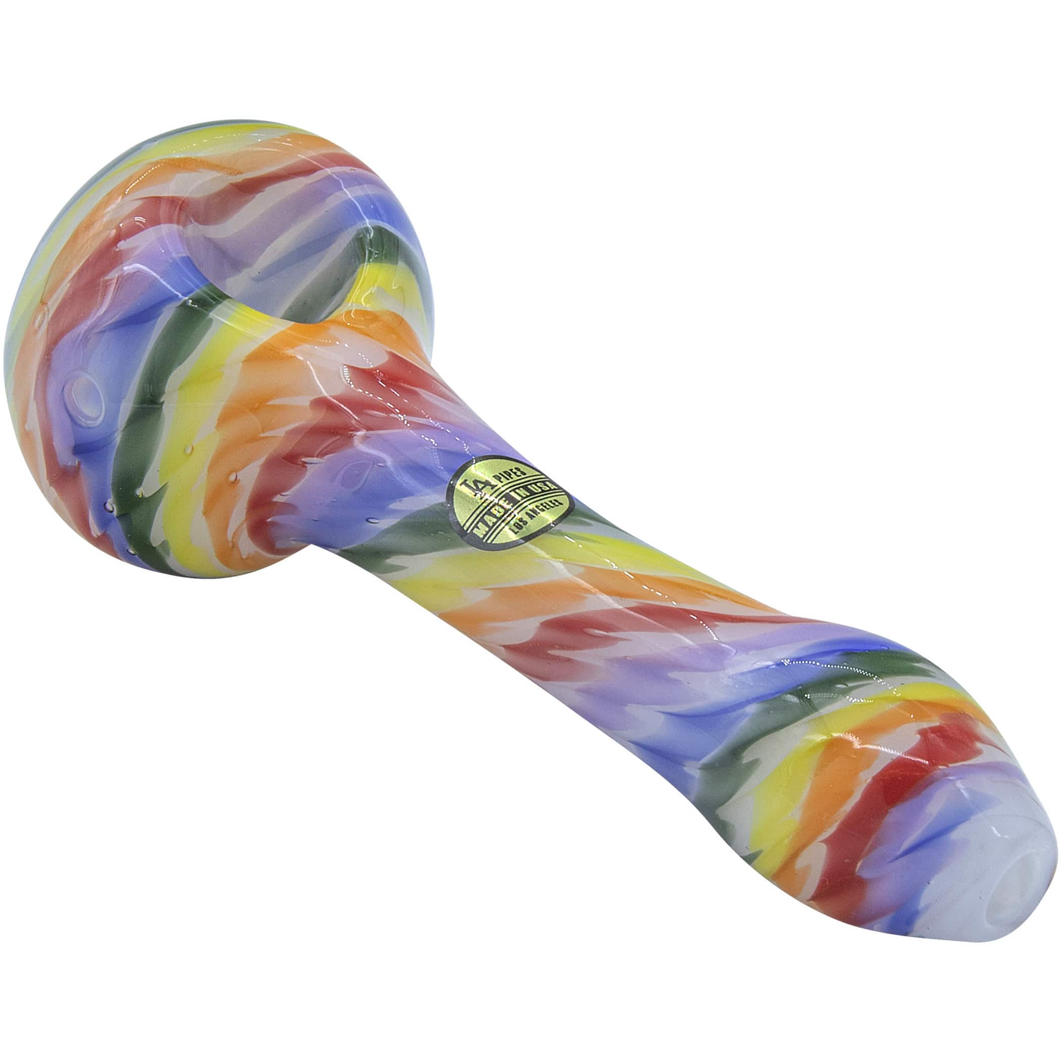 Rainbow Tie-Dye Glass Spoon Pipe