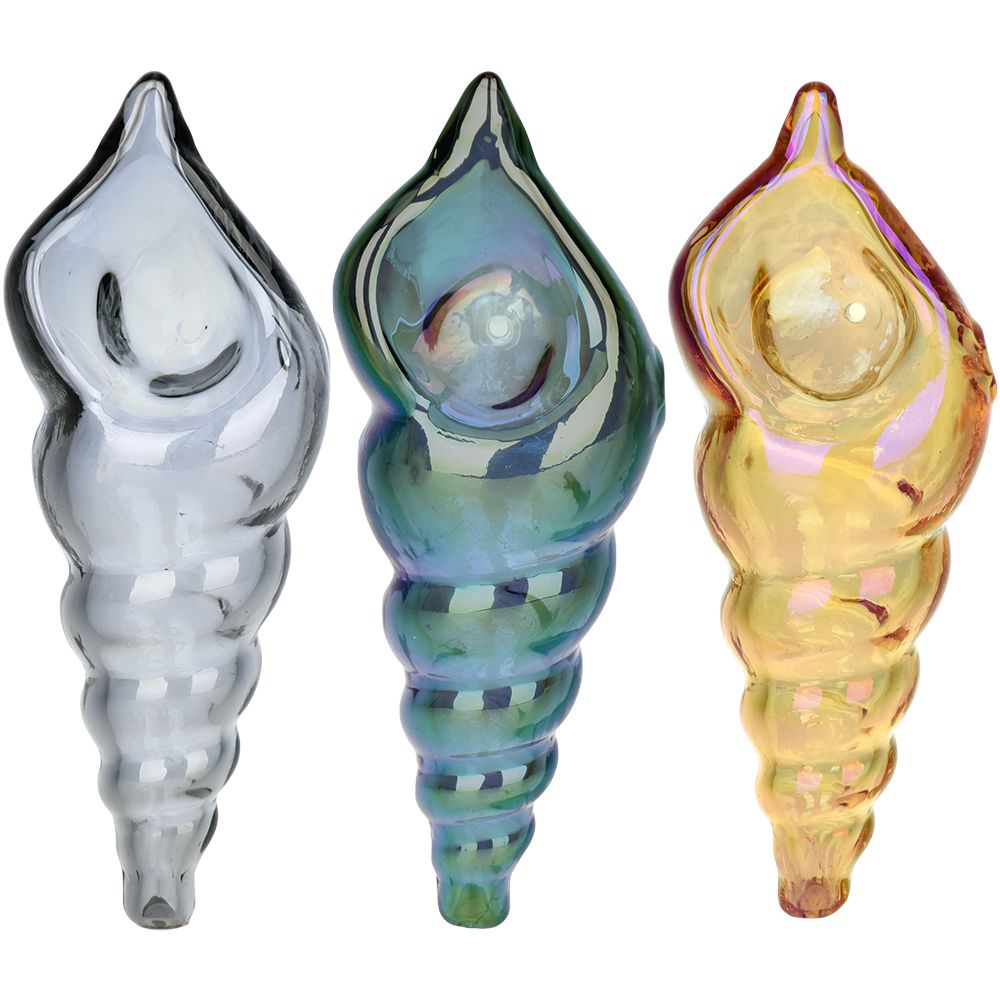 Logarithmic Spiral Electroplated Glass Hand Pipe