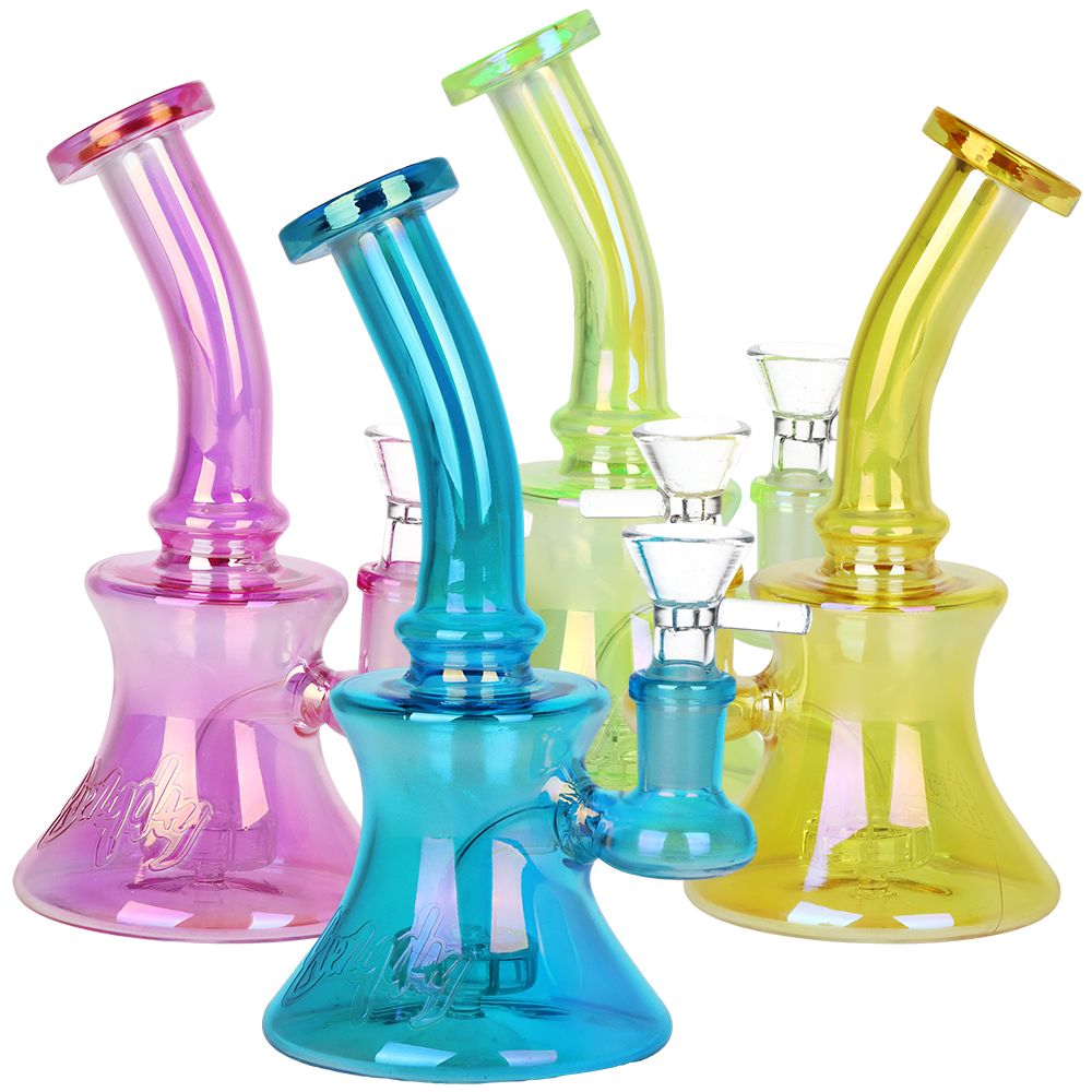 Dogg Lbs Everyday Electroplated Glass Water Pipe - 6.75" / Colors Vary