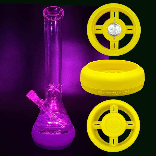 Bong Base Bumper USB Rechargeable 4.25in-6in Bases Silicone Fits Variety of Shapes