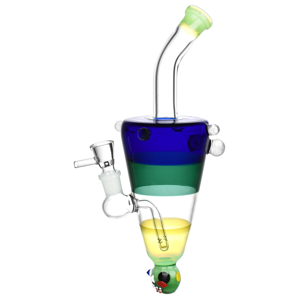 Ghoulish Glow in the Dark Lazy Glass Water Pipe - 10"