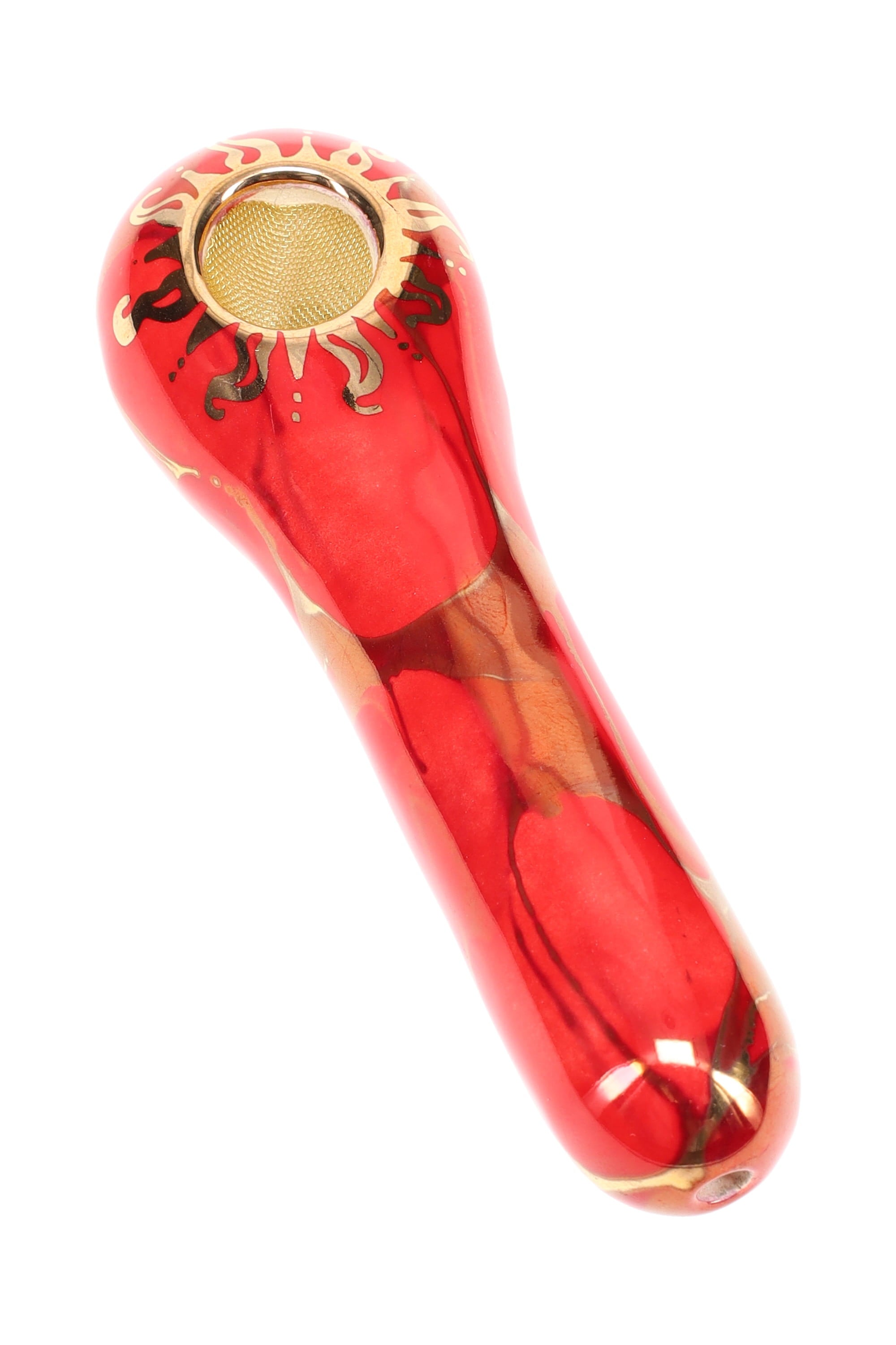 Ancient Creations Ceramics Spoon Hand Pipe – Brass Screen – Made in USA