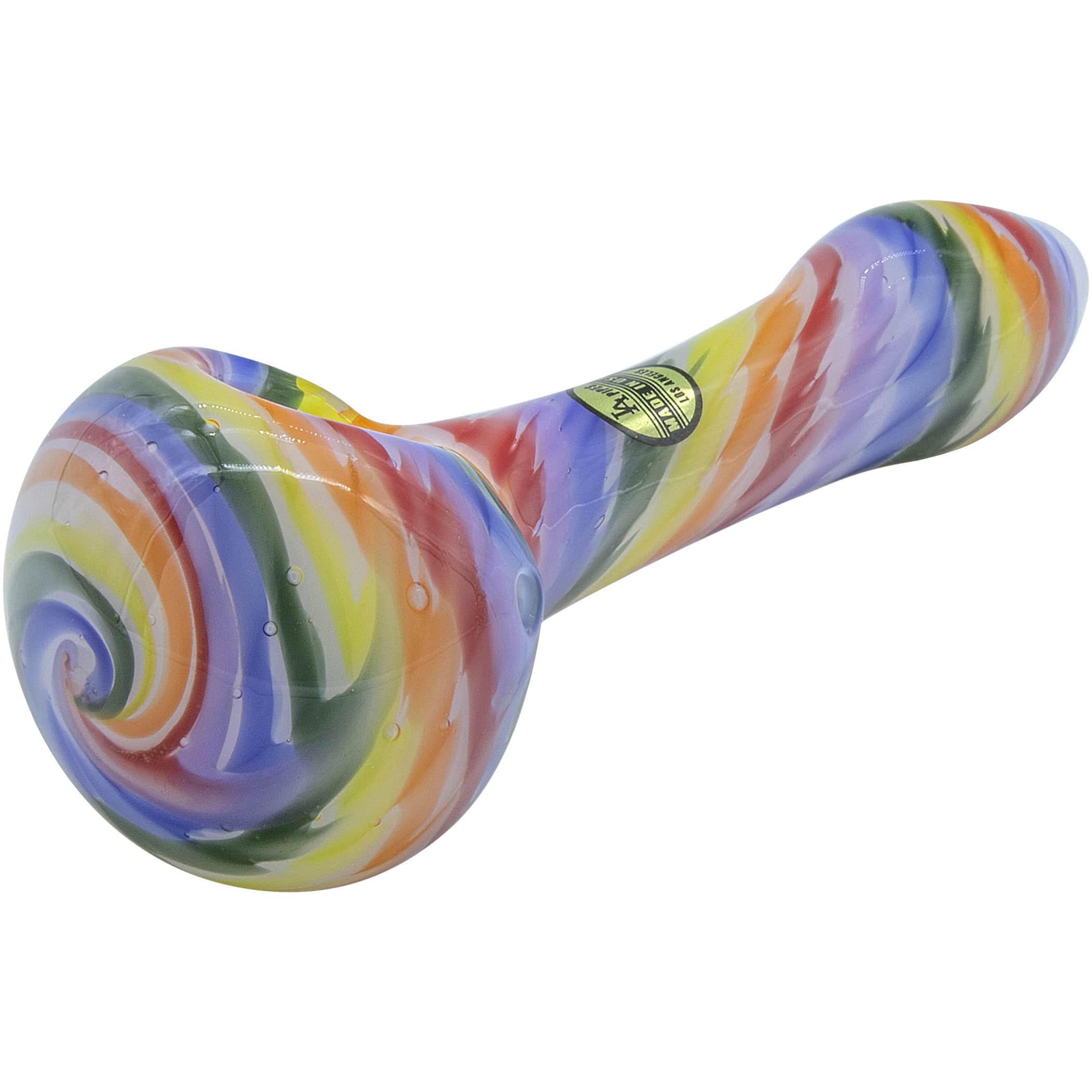 Rainbow Tie-Dye Glass Spoon Pipe