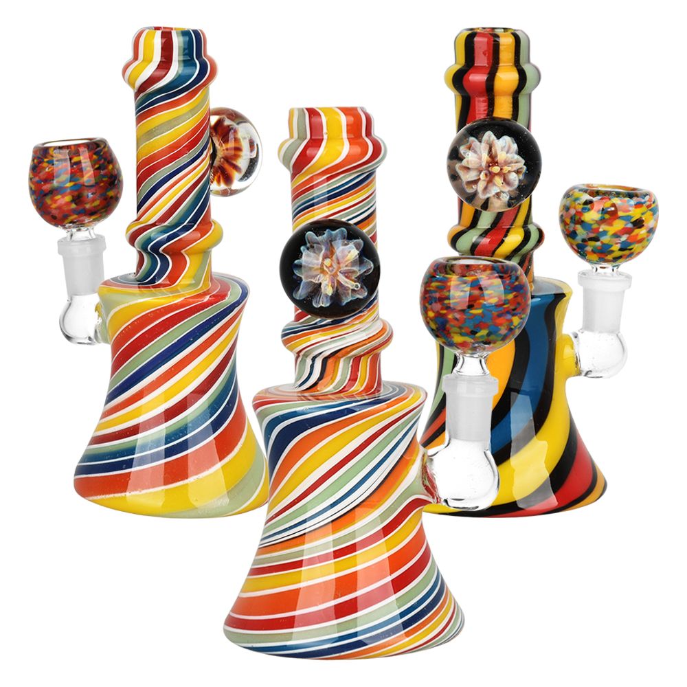 Flowering Spirals Glass Water Pipe