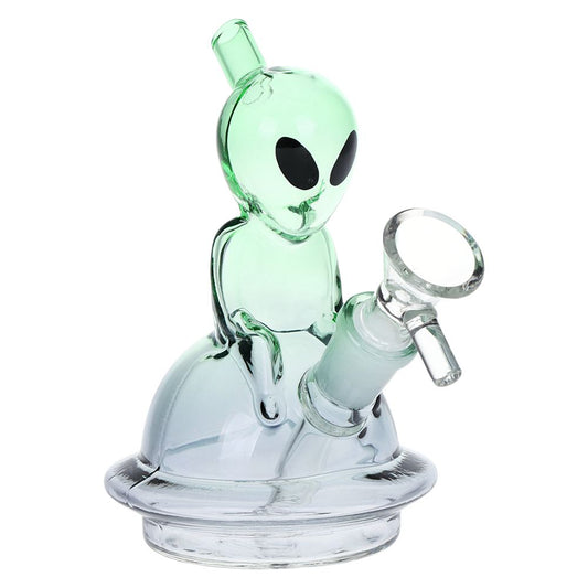 Alien UFO Ombre Mini Glass Water Pipe - 5"