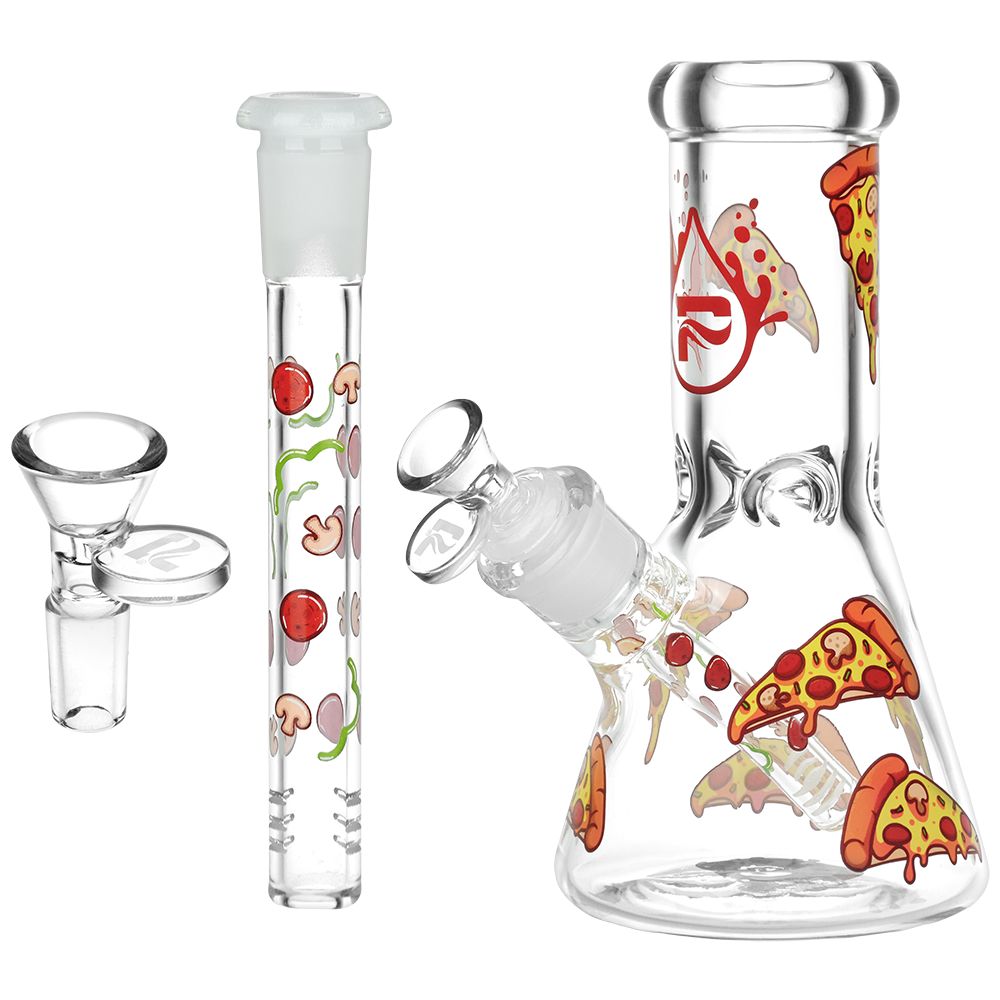 Pulsar Pizza Design Glass Beaker Water Pipe