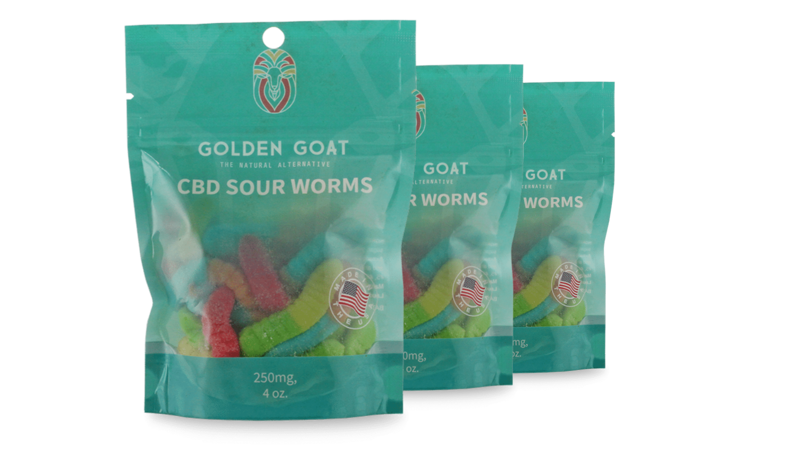 Potent CBD Infused 250MG Gummy Packs Bundles from Golden Goat