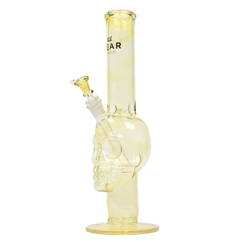 Gear Premium Color Changing Skull Straight Tube Glass Water Pipe