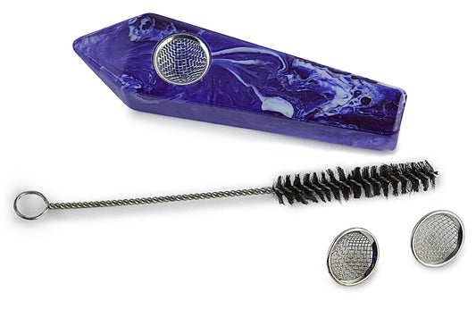 Handcrafted Diamond Shape Opal Resin Tobacco Pipe