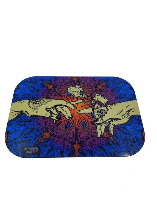 Puff & Pass Metal Tray w/ Magnetic Lid - Blue