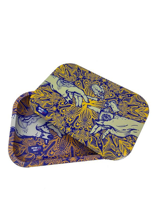 Puff & Pass Metal Tray w/ Magnetic Lid - Orange