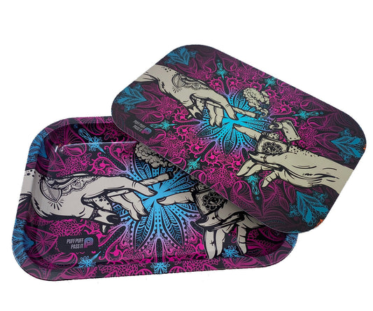 Puff & Pass Metal Tray w/ Magnetic Lid - Pink