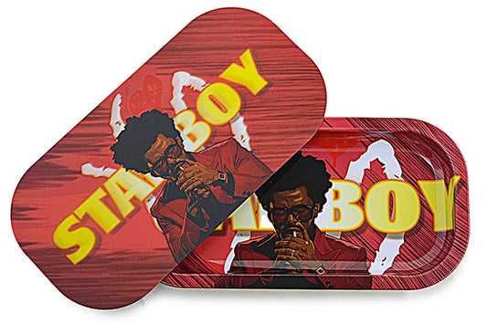 Slim 3D Holographic Metal Rolling Tray w/ Magnetic Lid (S17)