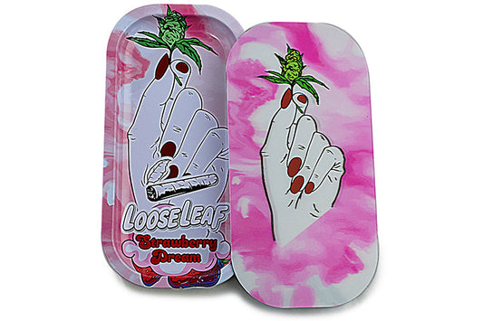 Slim 3D Holographic Metal Rolling Tray w/ Magnetic Lid (S18)