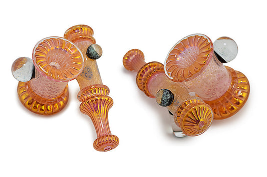 Goud Fumed &amp; Zilver Fumed Dichro Marble Bubbler