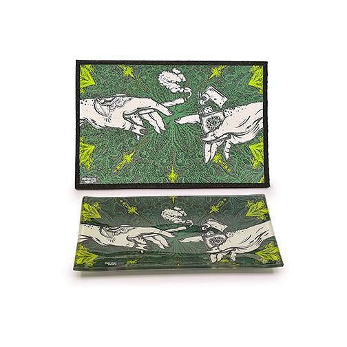 Puff &amp; Pass Moodmat met bijpassende glazen schaal