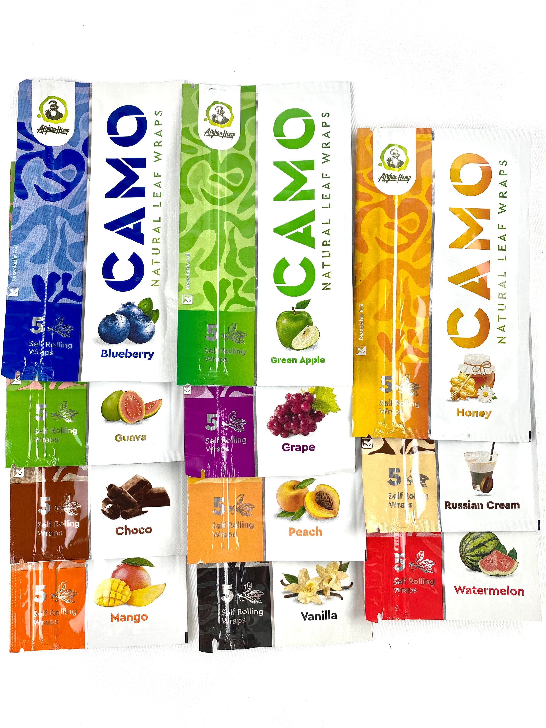 CAMO zelfrollende bladwikkels (11 Flavour Sampler Pack)