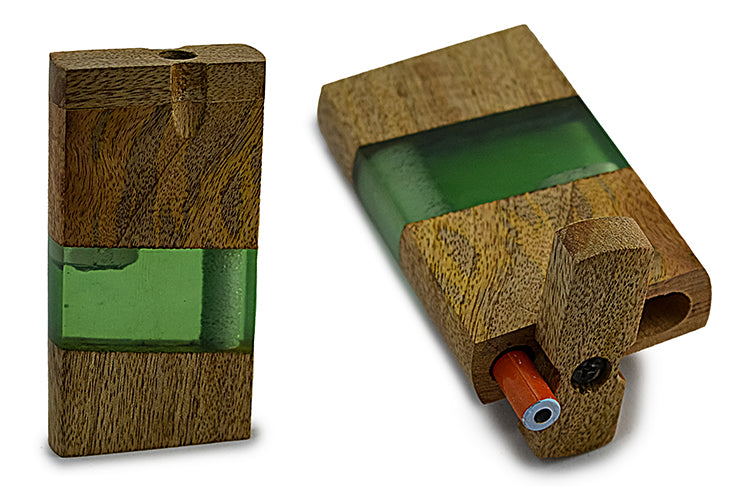 Handmade Wood &amp; Acrylic Dugout w/ One Hitter - Green