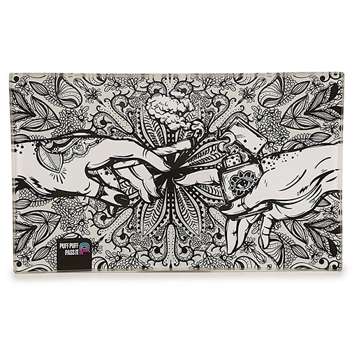 Puff & Pass Glass Tray - Gray