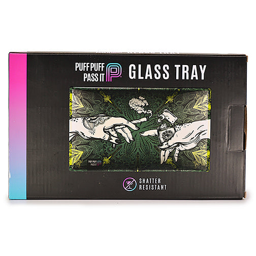 Puff & Pass Glass Tray - Green