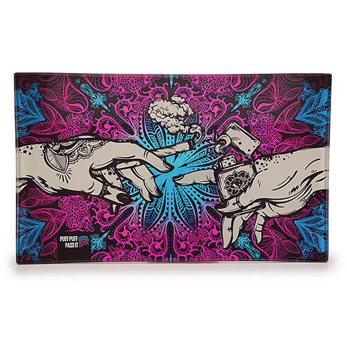 Puff & Pass Glass Tray - Pink