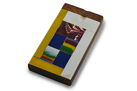 Handmade Wooden Abstract Tiles Dugout w/ One Hitter