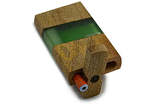 Handmade Wood &amp; Acrylic Dugout w/ One Hitter - Green