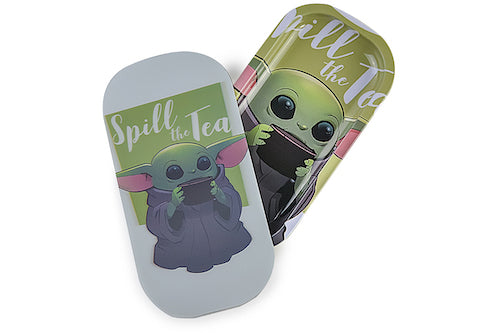 Slim 3D Holographic Metal Rolling Tray w/ Magnetic Lid