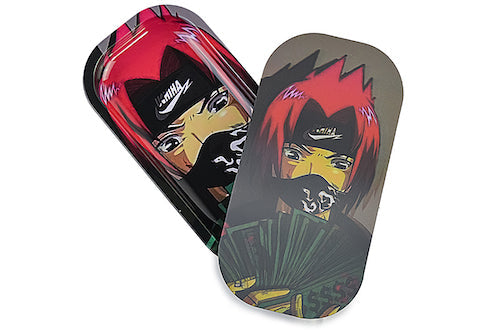 Slim 3D Holographic Metal Rolling Tray w/ Magnetic Lid