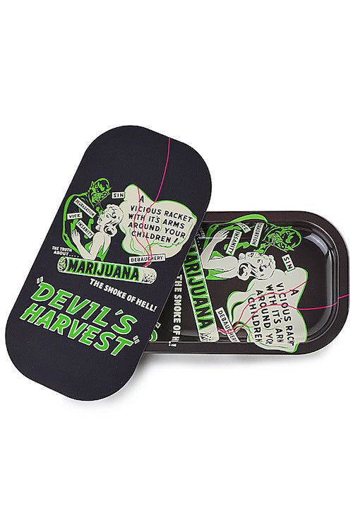 Slim 3D Holographic Metal Rolling Tray w/ Magnetic Lid