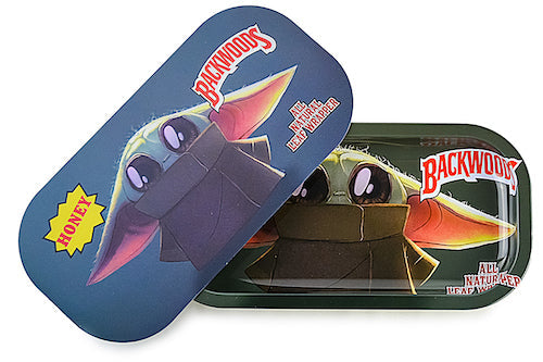 Slim 3D Holographic Metal Rolling Tray w/ Magnetic Lid