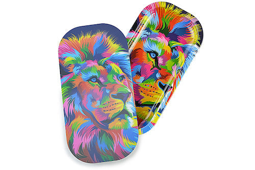 Slim 3D Holographic Metal Rolling Tray w/ Magnetic Lid